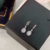 Hot Water Drop Top 925 Sterling Silver Wedding Stud Earrings