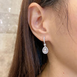 Hot Water Drop Top 925 Sterling Silver Wedding Stud Earrings