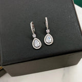 Hot Water Drop Top 925 Sterling Silver Wedding Stud Earrings