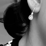 Hot Water Drop Top 925 Sterling Silver Wedding Stud Earrings