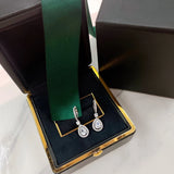 Hot Water Drop Top 925 Sterling Silver Wedding Stud Earrings