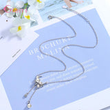 925 Sterling Silver Pearl Pendant Long Necklaces Bridal Jewelry CZ Choker