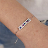 Fine Rainbow Gradual CZ Open Cuff Bangle Women