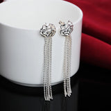925 Silver Rose Flower Jewelry Set for Women Party Gift