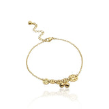 Chinese Coins Bell Anklet Titanium Steel Jewelry Women Barefoot Ankle Chain