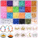 Polymer Clay Spacer Beads Kit with Charms for Jewelry Making