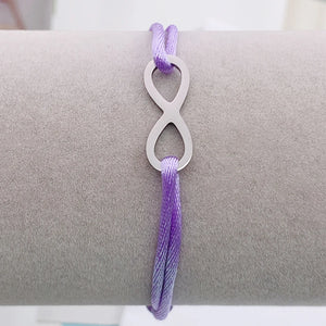 Paris Stainless Steel Ribbon Rope Infinity Love Bracelet For Couple Gift