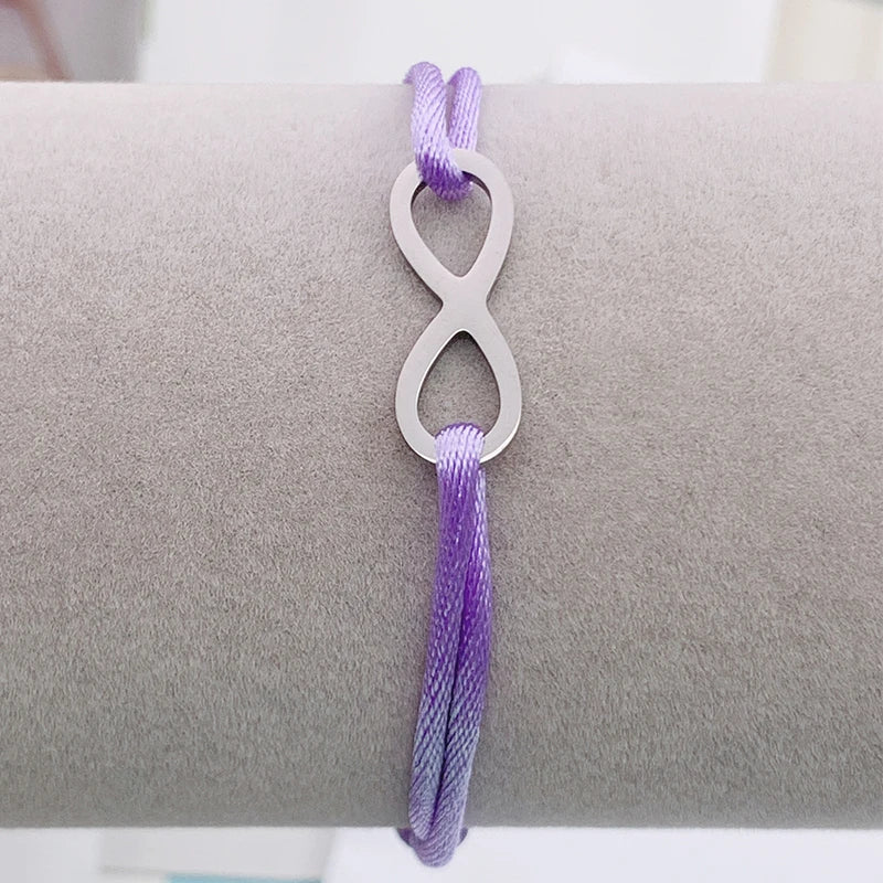 Paris Stainless Steel Ribbon Rope Infinity Love Bracelet For Couple Gift