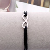 Paris Stainless Steel Ribbon Rope Infinity Love Bracelet For Couple Gift