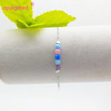 1pc Synthetic Opal Bead Bracelet With 925 Silver