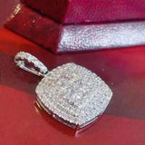 Bling Iced Out Silver Necklace Cubic Zirconia Engagement Wedding Jewelry