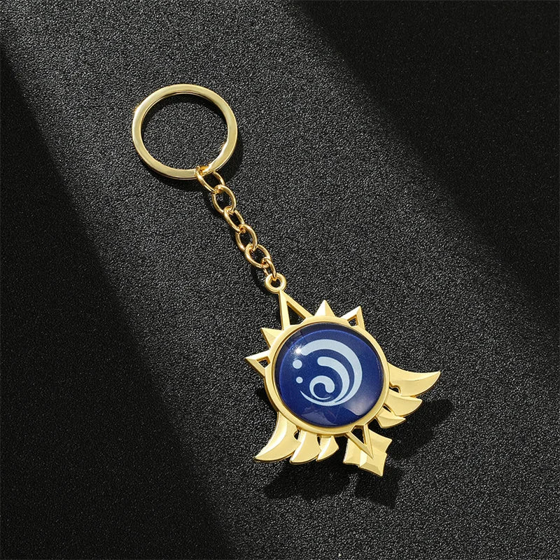 Genshin Impact Eyes of God Luminous Metal Keychain