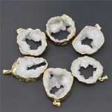 Hot Geode Stone Agates Healing Slice Pendants Charms Jewelry Making