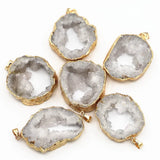 Hot Geode Stone Agates Healing Slice Pendants Charms Jewelry Making