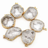 Hot Geode Stone Agates Healing Slice Pendants Charms Jewelry Making