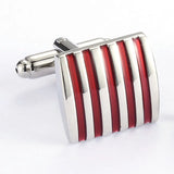 High Lacquer Red Enamel Cufflinks Wedding Men Jewelry