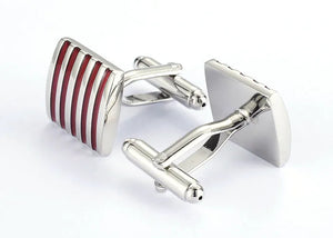 High Lacquer Red Enamel Cufflinks Wedding Men Jewelry