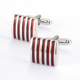 High Lacquer Red Enamel Cufflinks Wedding Men Jewelry