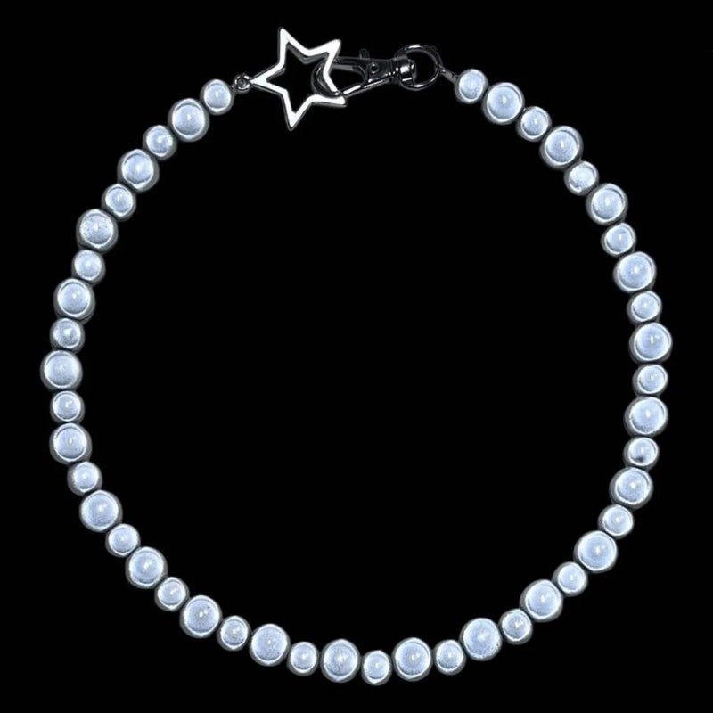 Reflective Beads Chains Choker Star Necklaces for Women Unisex