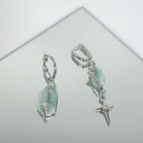 Vintage Cross Star Asymmetric Earrings Harajuku Creative Jewelry