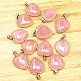 Rose Quartz Heart Shape Pendants 12PCS