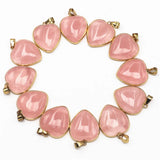 Rose Quartz Heart Shape Pendants 12PCS