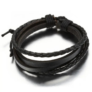 Handcraft Leather Wrap Bracelet Cowhide Rope Bangle Men Jewelry