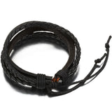 Handcraft Leather Wrap Bracelet Cowhide Rope Bangle Men Jewelry