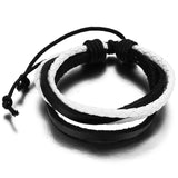 Handcraft Leather Wrap Bracelet Cowhide Rope Bangle Men Jewelry