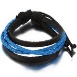 Handcraft Leather Wrap Bracelet Cowhide Rope Bangle Men Jewelry
