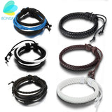 Handcraft Leather Wrap Bracelet Cowhide Rope Bangle Men Jewelry