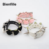 Spiked Flowers Leather Bracelet Punk Style Men Women Jewelry