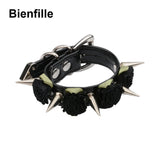 Spiked Flowers Leather Bracelet Punk Style Men Women Jewelry