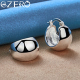925 Silver Egg Shape Hoop Earrings for Women - Wedding Jewelry Gift