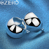 925 Silver Egg Shape Hoop Earrings for Women - Wedding Jewelry Gift
