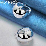 925 Silver Egg Shape Hoop Earrings for Women - Wedding Jewelry Gift