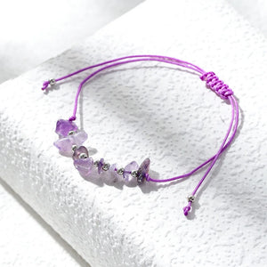 Bohemian Amethyst Quartz Crystal Wristband Bracelet for Women