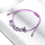 Bohemian Amethyst Quartz Crystal Wristband Bracelet for Women