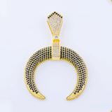 Vintage Zircon Moon Dangle Charms for Jewelry Making