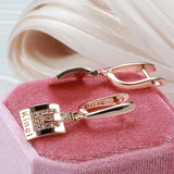 Kinel 585 Rose Square Zircon Earrings Women Fine Jewelry
