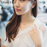 Korea 925 Tibetan Silver Cross Necklace Short Sweet Wild Student Jewelry