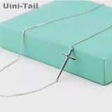 Korea 925 Tibetan Silver Cross Necklace Short Sweet Wild Student Jewelry