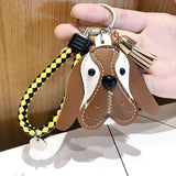 Hot PU Leather Dog Keychain for Women and Men
