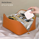 Large Travel Cosmetic Bag PU Makeup Pouch Waterproof Toiletry Kit