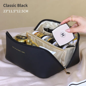 Large Travel Cosmetic Bag PU Makeup Pouch Waterproof Toiletry Kit
