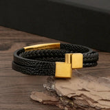 Men's Multilayer Rope Leather Bracelet