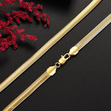 925 Silver Plated 18K 6MM Snake Bone Necklace Men Women Party Jewelry