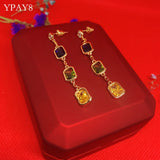925 Silver Crystal Tassel Stud Earrings for Wedding Party