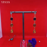 925 Silver Crystal Tassel Stud Earrings for Wedding Party