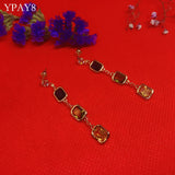 925 Silver Crystal Tassel Stud Earrings for Wedding Party
